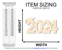 Load image into Gallery viewer, Unfinished 2024 Graduation Shape | DIY Craft Cutout | up to 46&quot; DIY
