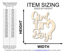 Load image into Gallery viewer, Unfinished Girl or Boy Sign Shape | DIY Craft Cutout | up to 46&quot; DIY
