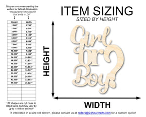 Unfinished Girl or Boy Sign Shape | DIY Craft Cutout | up to 46" DIY