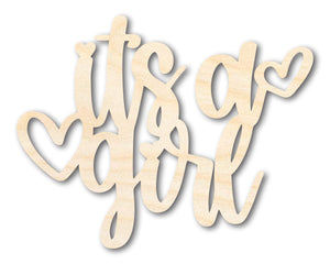 Unfinished Its A Girl Sign Shape | DIY Craft Cutout | up to 46" DIY