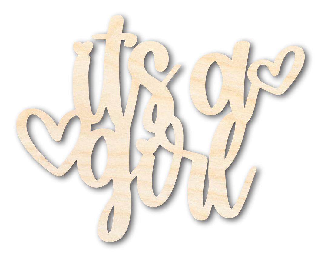 Unfinished Its A Girl Sign Shape | DIY Craft Cutout | up to 46