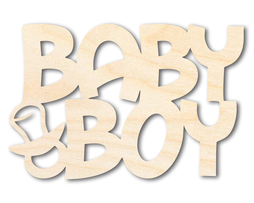 Unfinished Baby Boy Sign Shape | DIY Craft Cutout | up to 46