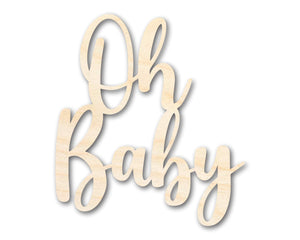 Unfinished Oh Baby Sign Shape | DIY Craft Cutout | up to 46" DIY