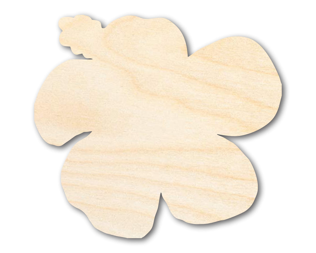 Unfinished Wood Hibiscus Flower Silhouette | DIY Craft Cutout | up to 46