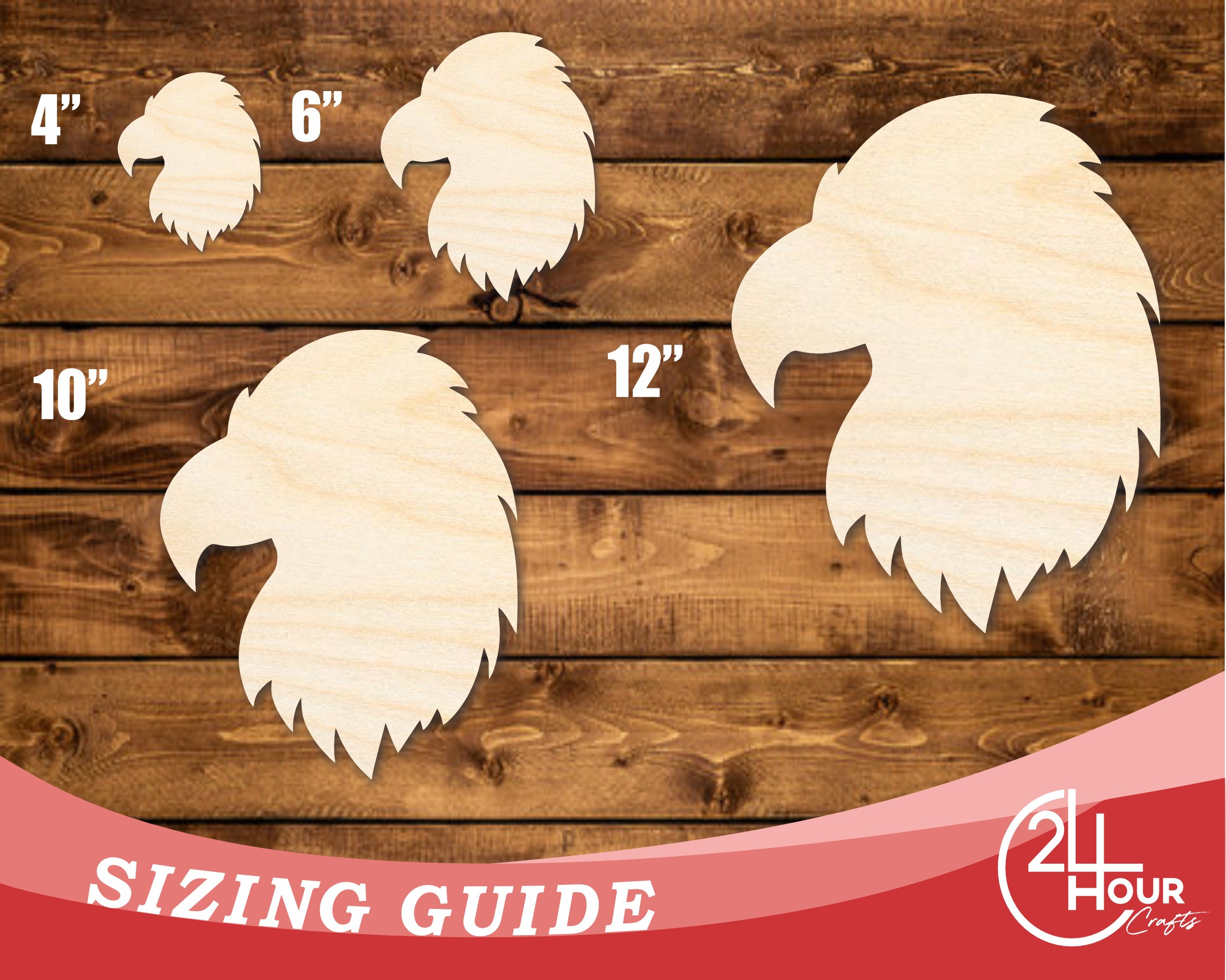 Unfinished Wood Eagle Head Shape | DIY Craft Cutout | up to 46