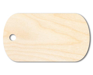 Unfinished Wood Military Dog Tag Shape | DIY Craft Cutout | up to 46" DIY