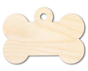 Unfinished Wood Bone Dog Tag Shape | DIY Craft Cutout | up to 46" DIY