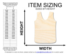 Load image into Gallery viewer, Unfinished Wood Hunting Vest Shape | DIY Craft Cutout | up to 46&quot; DIY
