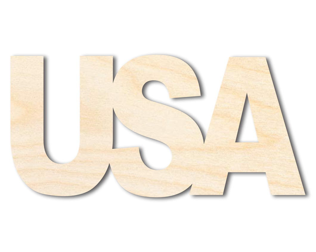 Unfinished Wood USA Cutout | DIY Craft Cutout | up to 46