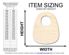 Load image into Gallery viewer, Unfinished Wood Baby Bib Shape | DIY Craft Cutout | up to 46&quot; DIY
