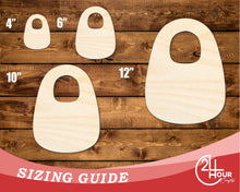 Load image into Gallery viewer, Unfinished Wood Baby Bib Shape | DIY Craft Cutout | up to 46&quot; DIY
