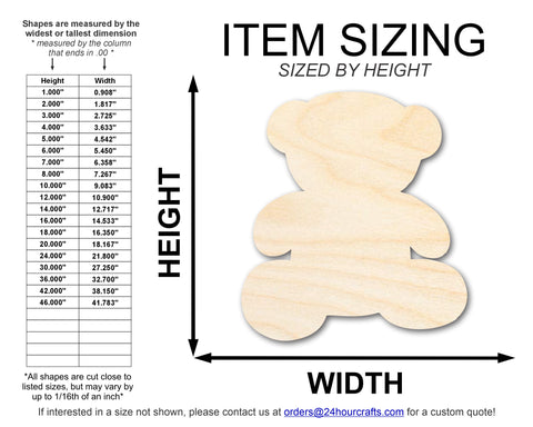 Unfinished Wood Teddy Bear Shape | DIY Craft Cutout | up to 46" DIY