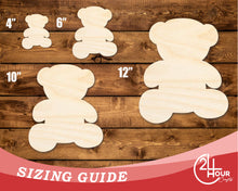 Load image into Gallery viewer, Unfinished Wood Teddy Bear Shape | DIY Craft Cutout | up to 46&quot; DIY
