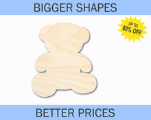 Load image into Gallery viewer, Bigger Better | Unfinished Wood Teddy Bear Shape |  DIY Craft Cutout
