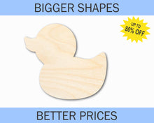 Load image into Gallery viewer, Bigger Better | Unfinished Wood Cute Rubber Duck Shape |  DIY Craft Cutout
