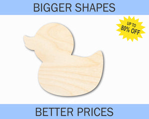 Bigger Better | Unfinished Wood Cute Rubber Duck Shape |  DIY Craft Cutout