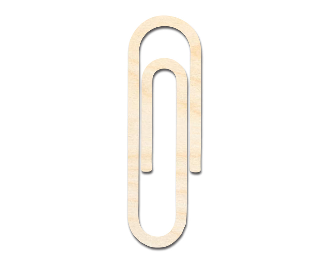 Unfinished Wood Paper Clip Shape | DIY Craft Cutout | up to 46