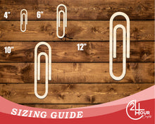 Load image into Gallery viewer, Unfinished Wood Paper Clip Shape | DIY Craft Cutout | up to 46&quot; DIY
