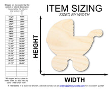 Load image into Gallery viewer, Unfinished Wood Baby Stroller Shape | DIY Craft Cutout | up to 46&quot; DIY
