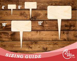 Unfinished Wood Blank Garden Stake Shape | DIY Craft Cutout | up to 46" DIY