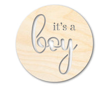 Load image into Gallery viewer, Unfinished Wood It&#39;s A Boy Cutout | DIY Craft Shape | up to 46&quot; DIY
