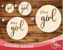 Load image into Gallery viewer, Unfinished Wood It&#39;s A Girl Cutout | DIY Craft Shape | up to 46&quot; DIY
