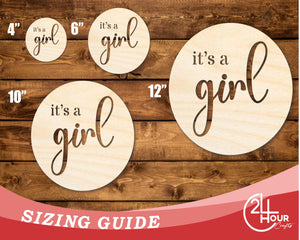 Unfinished Wood It's A Girl Cutout | DIY Craft Shape | up to 46" DIY