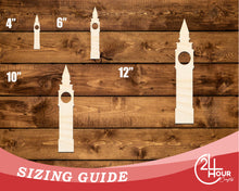 Load image into Gallery viewer, Unfinished Wood Big Ben Shape | DIY Craft Cutout | up to 46&quot; DIY
