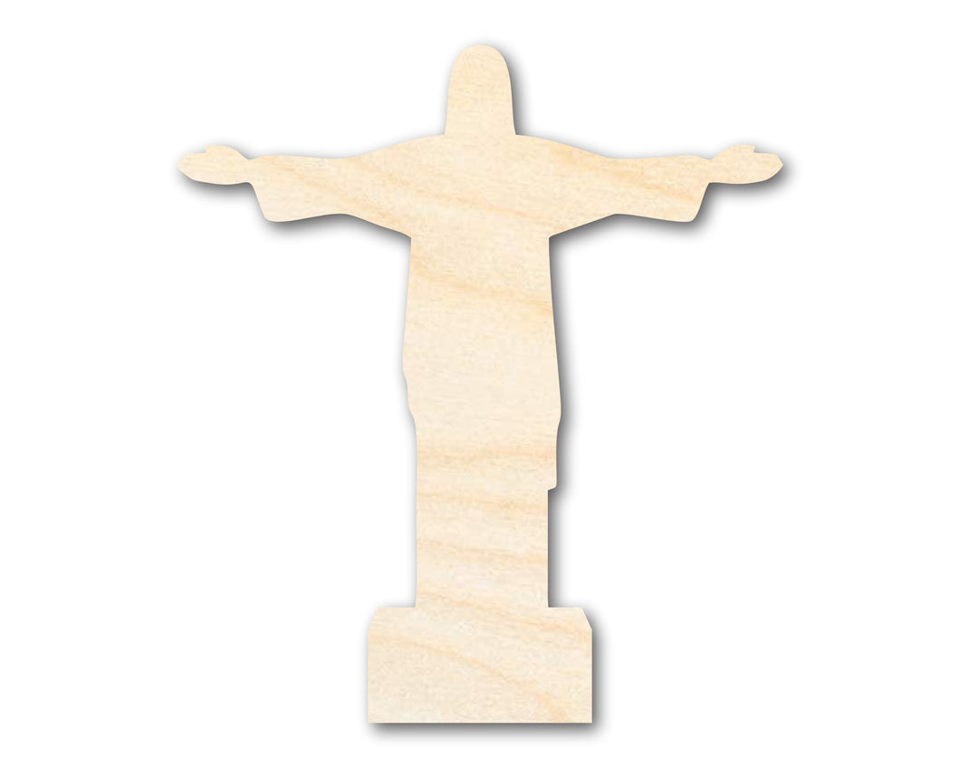 Unfinished Wood Christ the Redeemer Shape | DIY Craft Cutout | up to 46