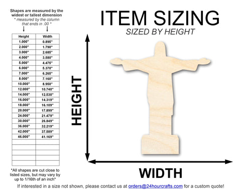 Unfinished Wood Christ the Redeemer Shape | DIY Craft Cutout | up to 46" DIY