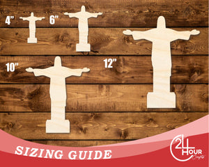 Unfinished Wood Christ the Redeemer Shape | DIY Craft Cutout | up to 46" DIY