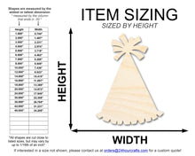 Load image into Gallery viewer, Unfinished Wood Party Hat Shape | DIY Craft Cutout | up to 46&quot; DIY
