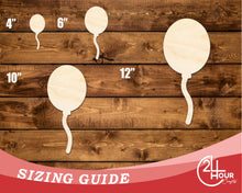 Load image into Gallery viewer, Unfinished Wood Balloon Shape | DIY Craft Cutout | up to 46&quot; DIY
