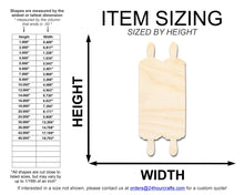 Load image into Gallery viewer, Unfinished Wood Torah Scroll Shape | DIY Craft Cutout | up to 46&quot; DIY
