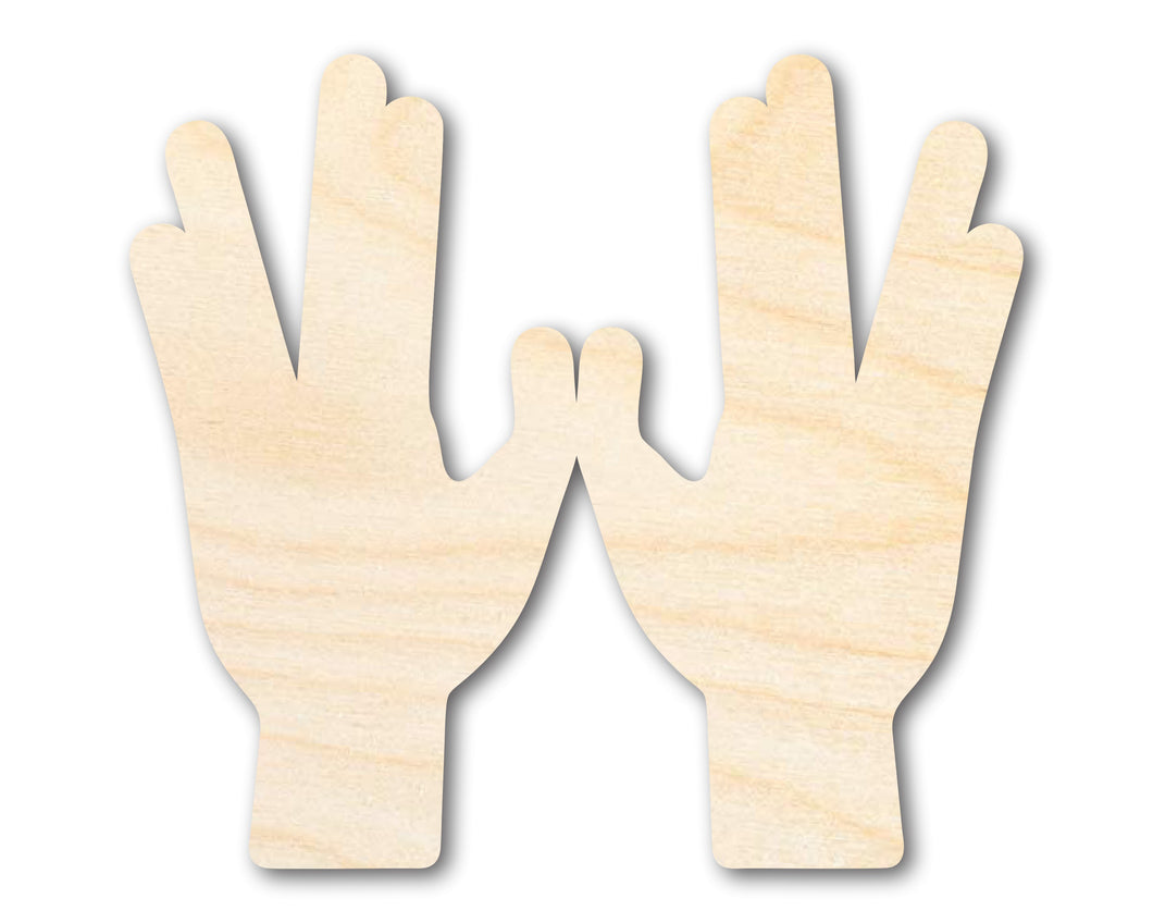 Unfinished Wood Priestly Blessing Hands Shape | DIY Craft Cutout | up to 46