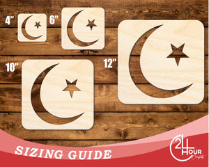 Unfinished Wood Islam Symbol Shape | DIY Craft Cutout | up to 46" DIY