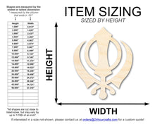 Load image into Gallery viewer, Unfinished Wood Khanda Sikhism Symbol Shape | DIY Craft Cutout | up to 46&quot; DIY
