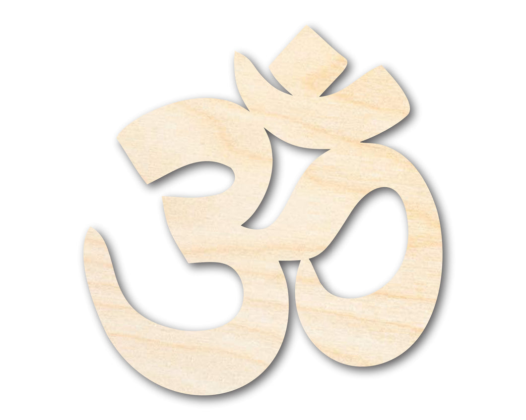 Unfinished Wood Om Hinduism Symbol Shape | DIY Craft Cutout | up to 46