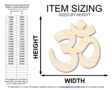 Load image into Gallery viewer, Unfinished Wood Om Hinduism Symbol Shape | DIY Craft Cutout | up to 46&quot; DIY
