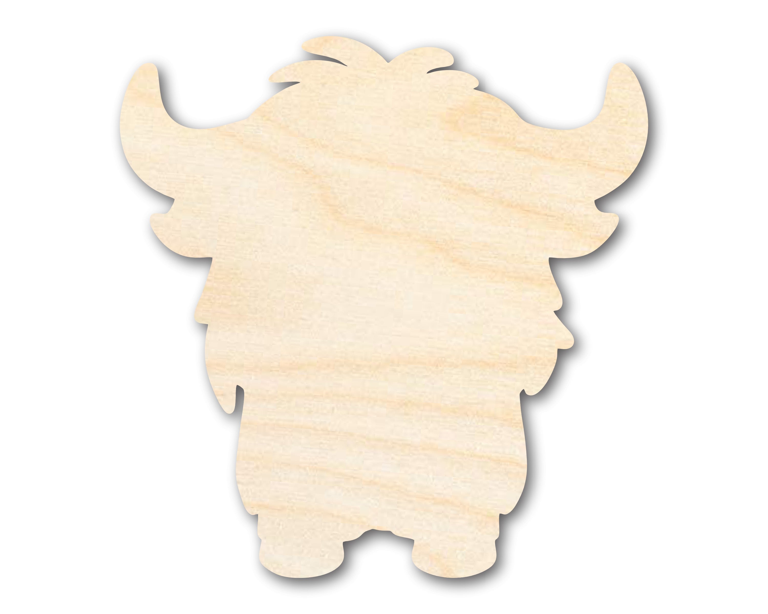 Unfinished Wood Cute Highland Cow Shape | DIY Craft Cutout | up to 46