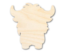 Load image into Gallery viewer, Unfinished Wood Cute Highland Cow Shape | DIY Craft Cutout | up to 46&quot; DIY
