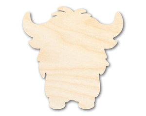 Unfinished Wood Cute Highland Cow Shape | DIY Craft Cutout | up to 46" DIY