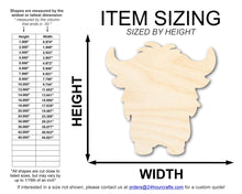 Load image into Gallery viewer, Unfinished Wood Cute Highland Cow Shape | DIY Craft Cutout | up to 46&quot; DIY
