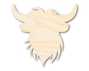 Unfinished Wood Highland Cow Head Shape | DIY Craft Cutout | up to 46" DIY