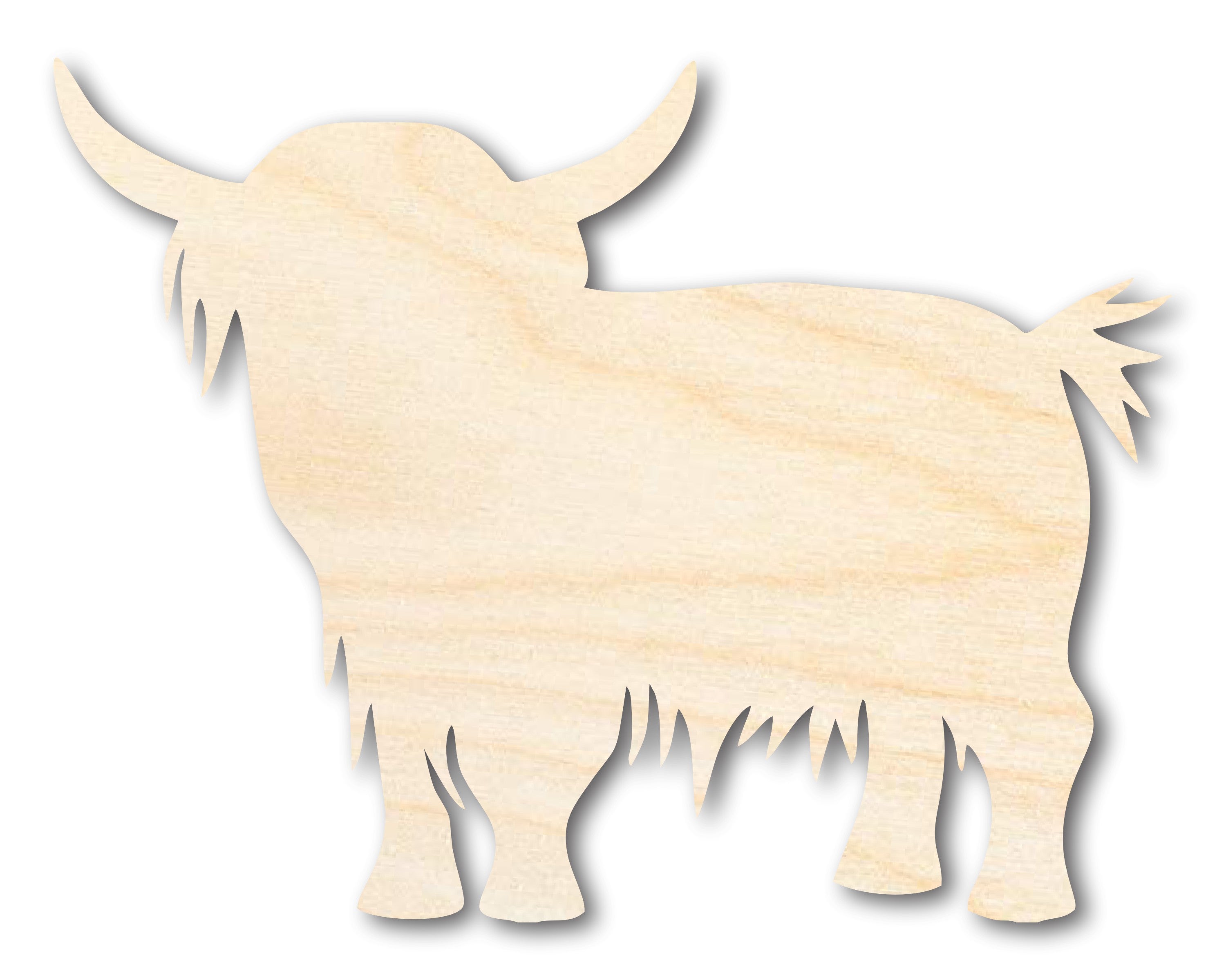 Unfinished Wood Highland Cow Shape | DIY Craft Cutout | up to 46