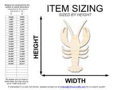 Load image into Gallery viewer, Unfinished Wood Crawfish Shape | DIY Craft Cutout | up to 46&quot; DIY
