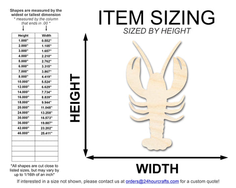 Unfinished Wood Crawfish Shape | DIY Craft Cutout | up to 46" DIY