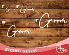 Load image into Gallery viewer, Unfinished Wood Groom Chair Sign | DIY Craft Cutout | up to 46&quot; DIY
