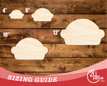 Load image into Gallery viewer, Unfinished Wood Pie Shape | DIY Craft Cutout | up to 46&quot; DIY
