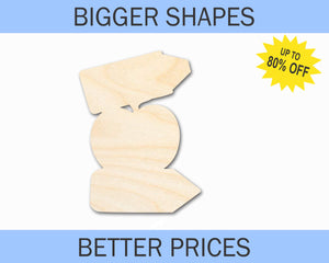 Bigger Better | Unfinished Wood Crayon Apple Pencil Shape |  DIY Craft Cutout